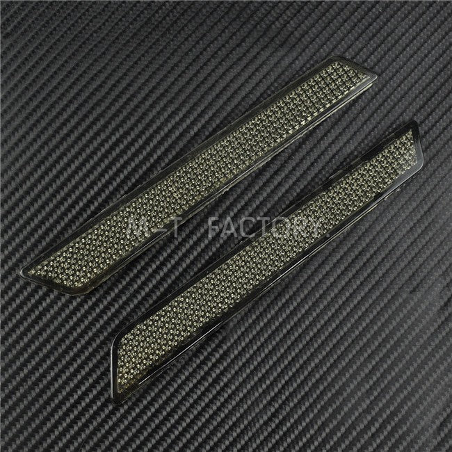 Motorcycle 2PCS Hard Saddlebag Smoke Guard Latch Covers Reflector For Harley Touring Road King Road Street Glide FLT 2014-2018