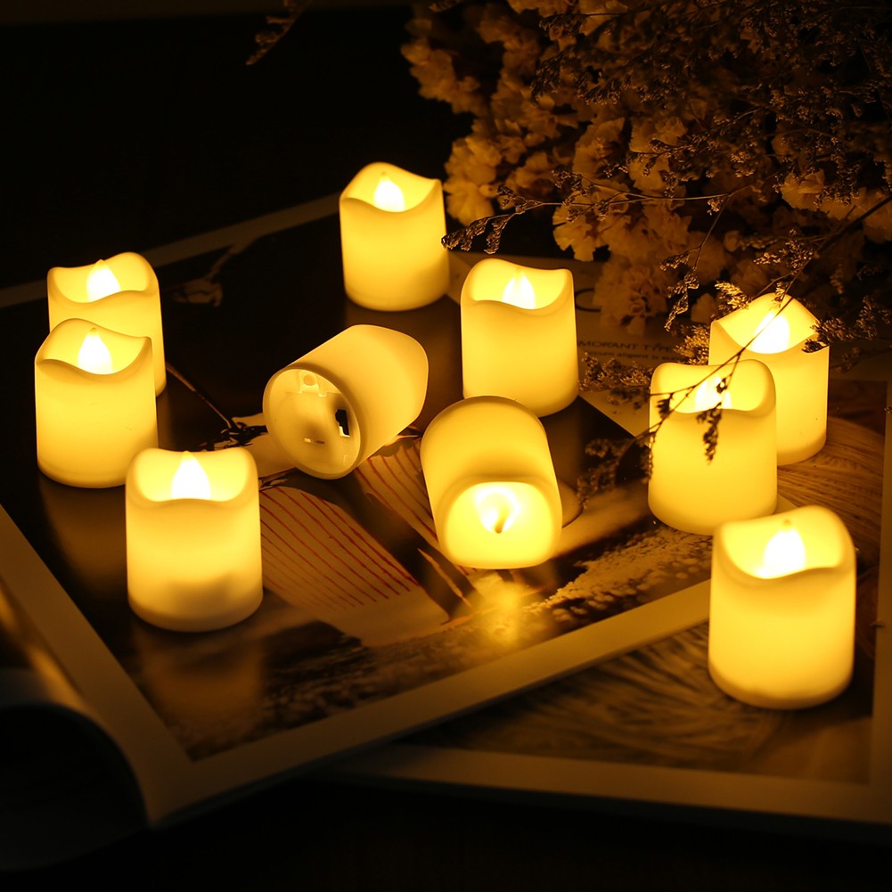 LED Candles 24/12 Pack Flameless Flickering Tea Light Warm White Candle for Party Wedding Birthday Christmas Gifts Home Decor