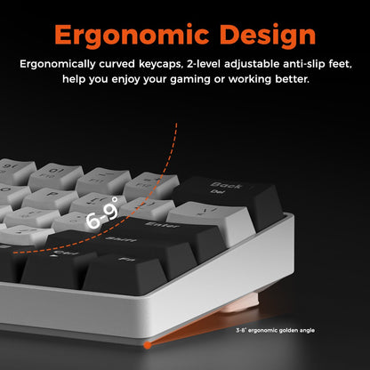 Teclado Mecânico com Fio DAREU EK861S RGB 61 Teclas Switches Vermelhos Keycaps ABS N-Key Rollover com Pés Magnéticos