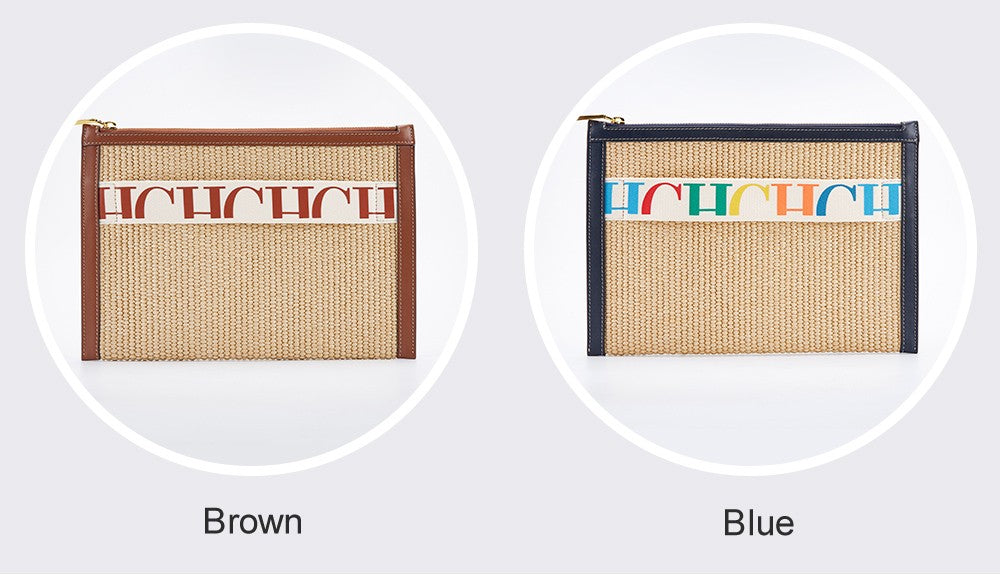 CHCH Handmade Woven Clutch Bag Ribbon Embellished Niche Style Clutch Bag