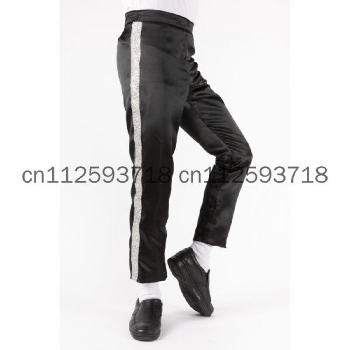 Michael Jackson Black Billie Jean Entertainers Straight Silver Trousers Pants Halloween