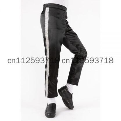Michael Jackson Black Billie Jean Entertainers Straight Silver Trousers Pants Halloween