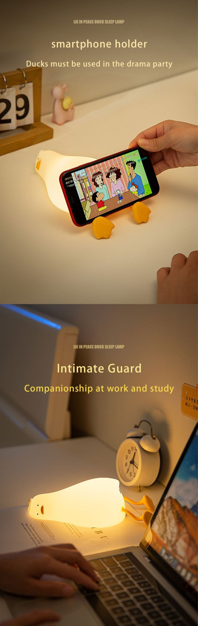 Duck Nightlights Led Night Light Duckling Rechargeable Lamp USB Cartoon Silicone Children Kid Bedroom Decoration Birthday Gift