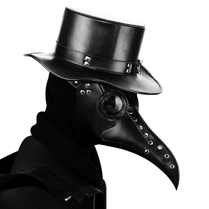 PU Leather Plague Doctor Mask Scary Steampunk Halloween Cosplay Gothic Festival Funny Face Props Carnival Masquerade Party Mask