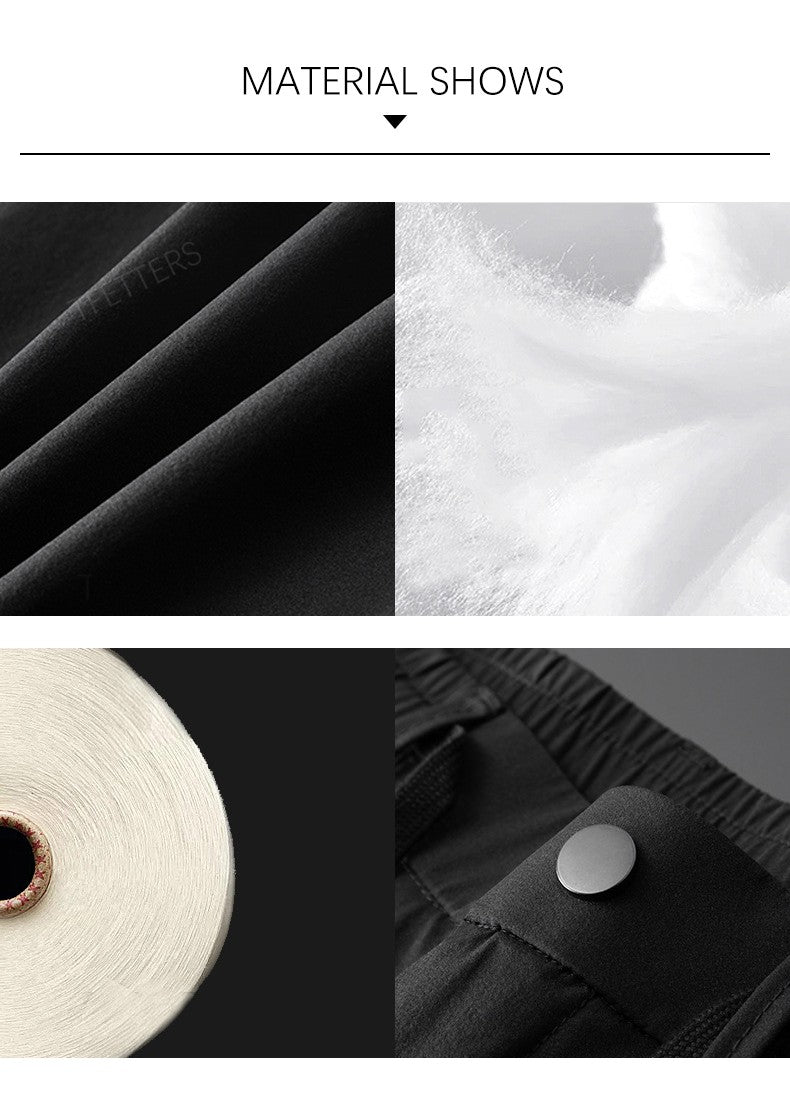 TFETTERS Brand Summer Men Pants New Elastic Waist Casual Solid Color Pants Ice Silk Thin Straight Breathable Loose Sweatpant Men