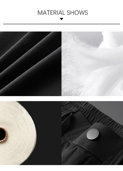 TFETTERS Brand Summer Men Pants New Elastic Waist Casual Solid Color Pants Ice Silk Thin Straight Breathable Loose Sweatpant Men