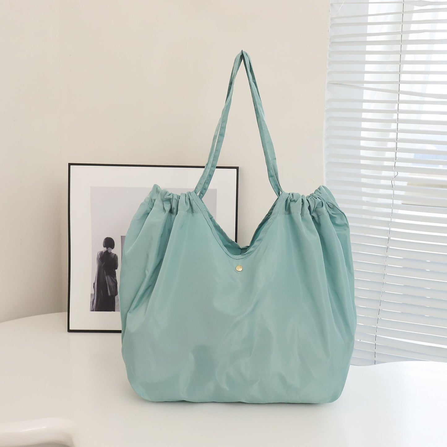 Fashion Foldable Shopping Bag Environmental Protection Large Capacity Supermarket Shopping Portable Folding Bag Out Handbag