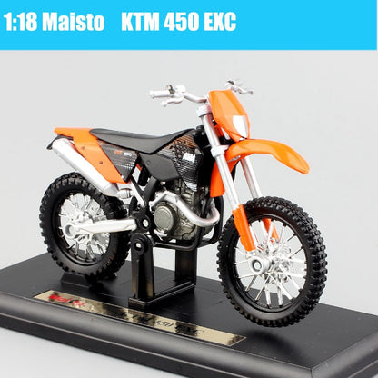 Modelo de motocicleta Maisto KTM 450 SX SXF EXC Racing RC 8C RC390 690 SMC R 640 Duke II Rally de escala 1/18 Diecast Veículos de Moto de Trilha