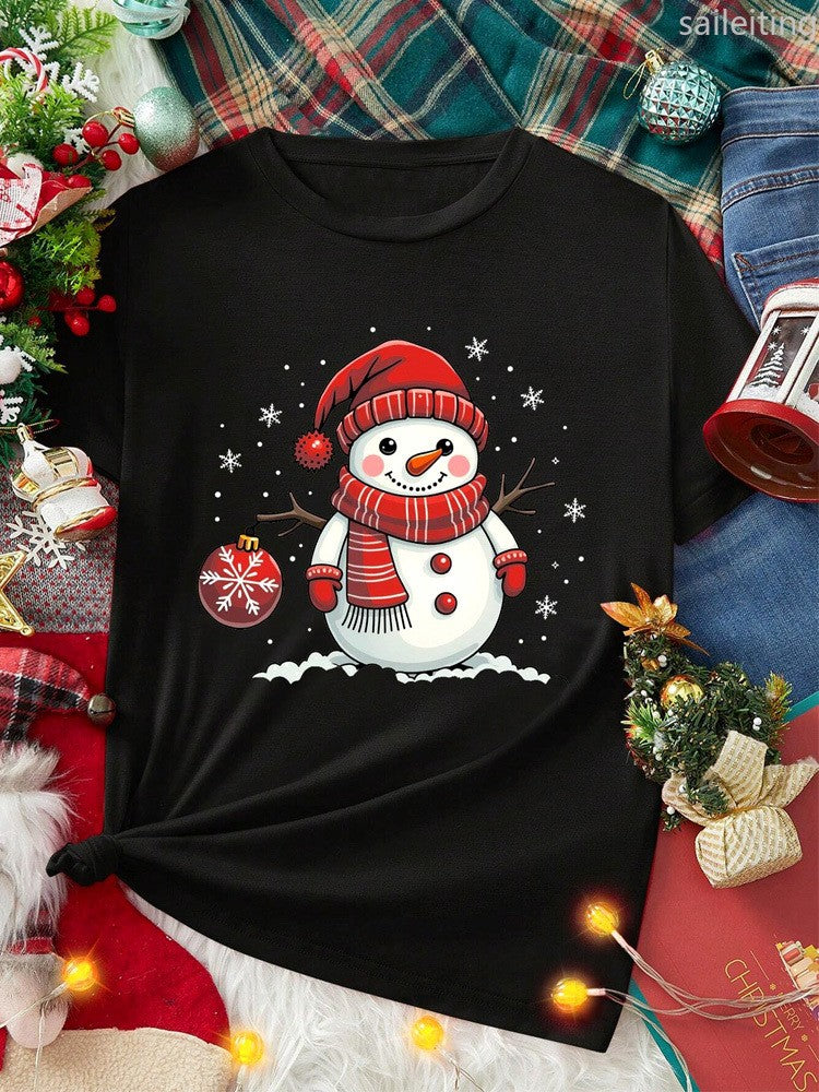 Casual Christmas Santa Claus TShirt for Harajuku Short Sleeve Casual Women's T-shirt Clothing Street Tops Tees Aesthetic Clothes