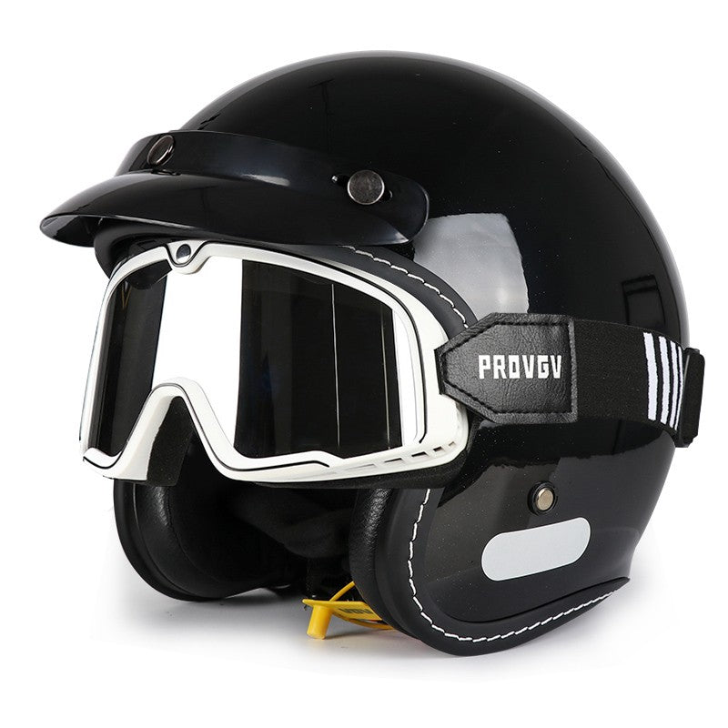 Capacete de motocicleta retrô clássico com certificação DOT, capacete aberto 3/4, segurança masculina e feminina, capacete universal para scooter elétrica