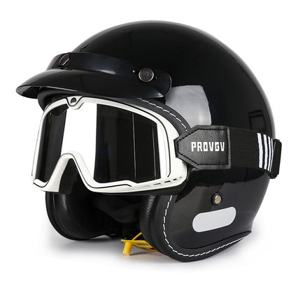 Capacete de motocicleta retrô clássico com certificação DOT, capacete aberto 3/4, segurança masculina e feminina, capacete universal para scooter elétrica