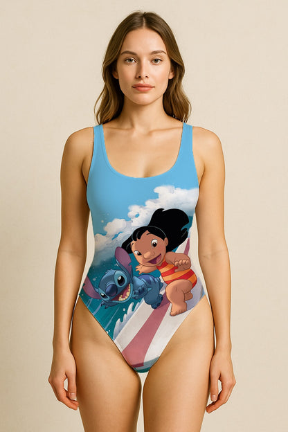 Stitch Women Swimsuit One Piece Swimwear for Women with Cute Cartoon Design Perfect for Summer Beach Vacations and Pool Fun 1