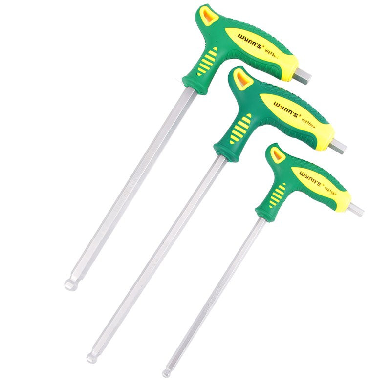 WYNN'S T-Handle Allen Wrench Metric Long Arm Ball/Flat End Hex Key Wrench 1.5-12mm Home Auto Bike Repair Hand Tool Screwdriver