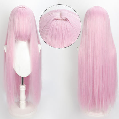Peruca Colorida de 100cm Longa Lisa Cosplay Anime Fantasia Festa Perucas Sintéticas Resistentes ao Calor