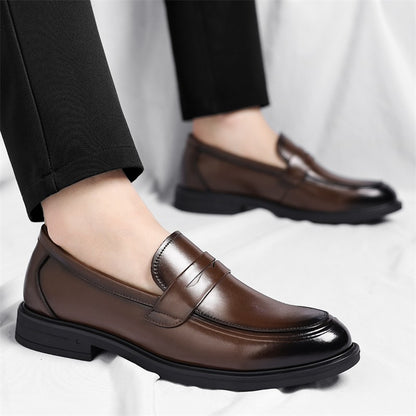 Men's Formal Leather Loafers Italian Style Slip-on  Stylish Elegant Business Shoes Comfortable Lightweight Office Dress Shoes