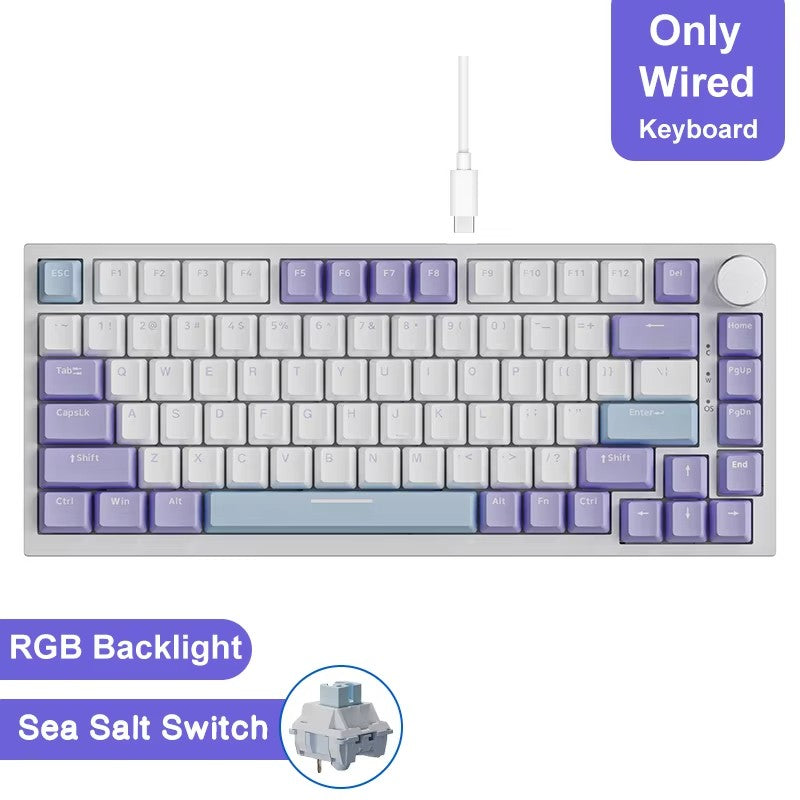 Teclado mecânico gamer Ajazz AK820/AK820Pro Bluetooth 5.1/sem fio/com fio, teclado customizado com botão selado de troca térmica