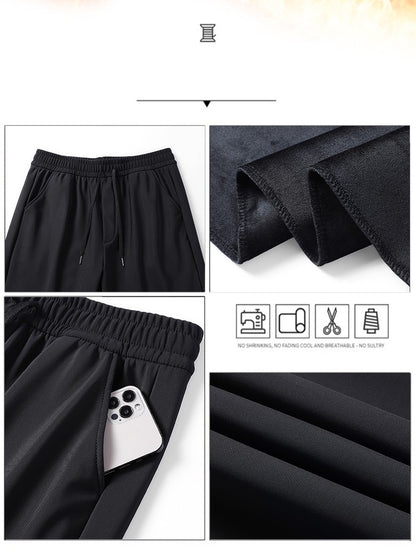 Winter Running Pants Men's Outdoor Waterproof Windproof Thickened Jogging Sports Trousers Warm Fitness Sports Casual Long Pants