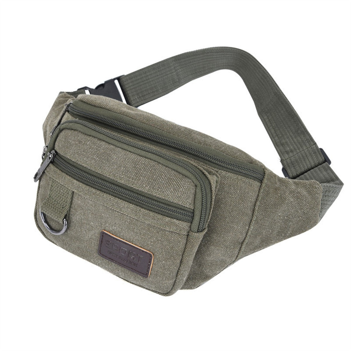 Thick canvas waist bag, outdoor leisure sports crossbody chest bag, men's portable change phone bag, multifunctional-A-DH