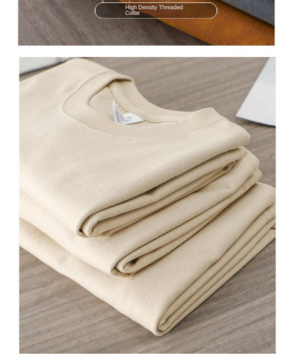 Dukeen 280g Heavyweight Long-Sleeved T-Shirt for Men 100% Cotton Shirts Oversized Solid Color Tops Plain Tees Men's Clothing