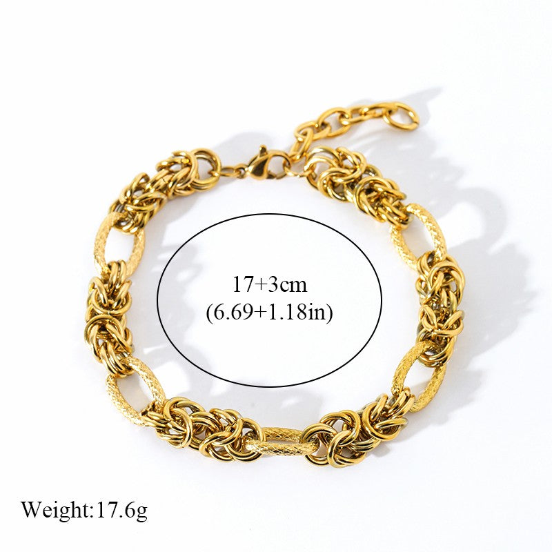 EILIECK 316L Aço Inoxidável Torcido Pulseira Bracelete Para Mulheres Tendência Banhado a Ouro 18K Corrente de Pulso Impermeável Joias Presente Festa