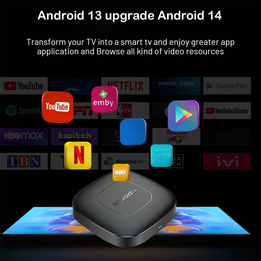 Smart TV Box 8GB 128GB Android 14 ATV Allwinner H313 Google Assistente Vídeo 8K 4k HDR10 Media Player T1 Box de TV Super Rápido