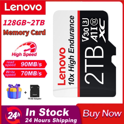 Cartão de Memória Original Lenovo Novo Micro TF SD 2TB 1TB de Alta Velocidade Cartão TF 512GB Classe para Equipamento de Drone Switch PC Jogo de Ps5