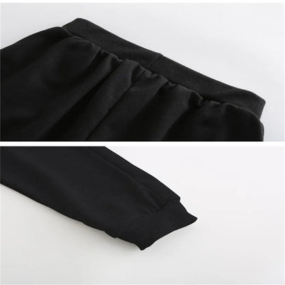 Anime Demon slaying ninja Suitable for children's hooded sweatshirt outerwear pants set autumn winter clothing for boys girls