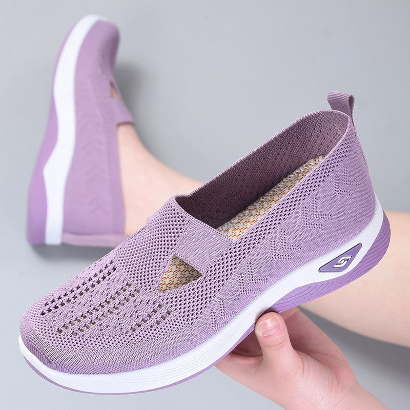 Women Wedges Sneakers High Quality Shoes Slip On Flats Men Loafers Breathable Mesh Running Sneakers Ladies Sport Shoes