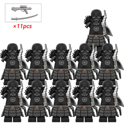 Armadura de Storm Samurai Trooper Soldado Branco Articulado DY325 com Armas (Pistola e Katana) - DY Minifigs