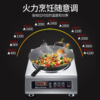 Fogão de indução comercial 3500W côncavo de alta potência fogão elétrico de fritar 4200W wok elétrico fogão de indução