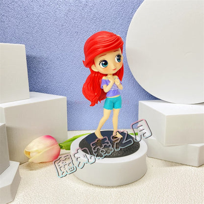 Bandai Disney A Pequena Sereia Anime Qposket Personagens Ariel Linha Glitter Boneco de Ação Modelo Colecionável Brinquedos Presente de Aniversário