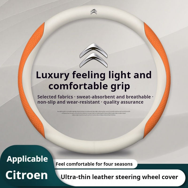 Capa de Volante de Couro para Carro Citroen C1 C2 C3 C4 C5 C6 C4L VTS Berlingo Picasso Aircross Sega Ely See C3-XR Acessórios