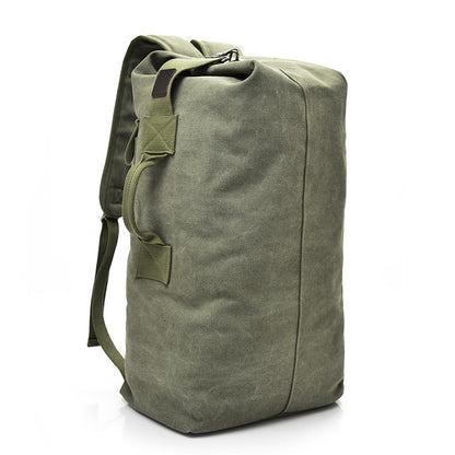 Mochila de Viagem Masculina de Grande Capacidade para Montanhismo, Bolsa de Mão, Mochilas Masculinas de Ombro Tipo Balde de Lona de Alta Qualidade
