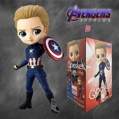 BANDAI original Banpresto Qposket Marvel Vingadores Homem de Ferro Capitão América Loki Thor Figuras modelo Coleção