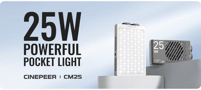 ZHIYUN Oficial CINEPEER CM25 25W Luzes LED Bicolor de Bolso Portátil para Vídeo Lâmpada Fotográfica Iluminador de Fotografia