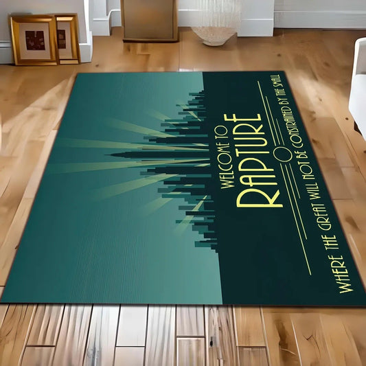 Bioshock Rapture City Carpet Gamer Room Decor Vintage Game Rug Bioshock Rapture City RugGamer Room Decor Vintage Game Rug