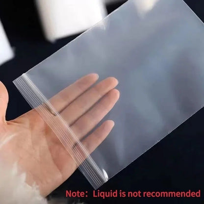200/100PCS Transparent Zip Bags Food Jewelry Vacuum Storage Bag Plastic Thicken Reclosable Poly Bag Kitchen Organization Package