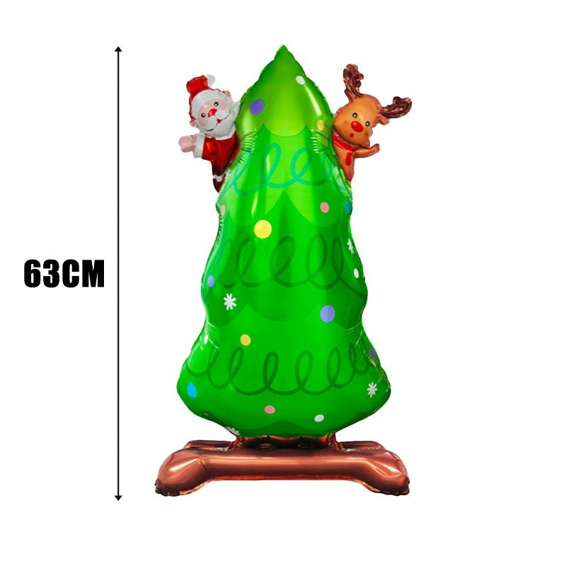 Large Christmas Standing Balloons Christmas Aluminum Film Balloon Santa Claus Snowman Balloon for New Year Xmas Party Home Decor