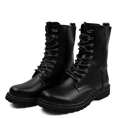 Botas Táticas Militares Masculinas Botas de Tornozelo de Deserto de Cano Alto Quentes e Antiderrapantes com Cadarço para Outono Inverno Masculino de Tamanho Grande