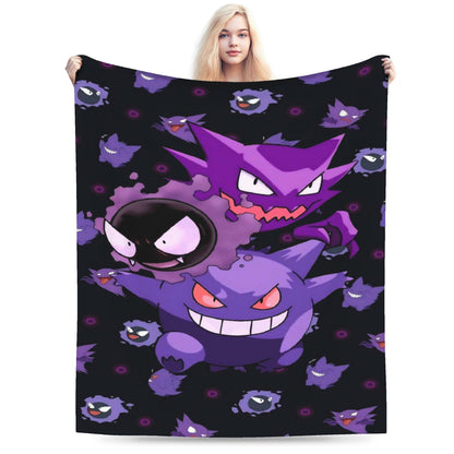 Cobertores Gengar Mantas De Pelúcia Novas Super Quentes Para Meninas Meninos Sofá Cadeira Flanela Colcha Protetor De Cama