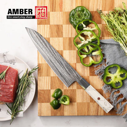 1-6 PCS Kitchen Knife 67 Layers Damascus Steel 10Cr15CoMoV core Kitchen Chef Slicing Utility Paring Knife Set mesh resin Handle