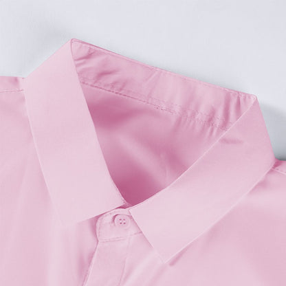 New Men's Business Casual Solid Color Short Sleeved Shirt for Summer Fashion No Ironing Comfortable and Versatile Top