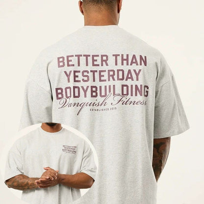 2025 British Men's Fitness Sports Short Sleeve T-shirt Loose Cotton Round Neck T-shirt Trendy Fashion Casual Street Tops