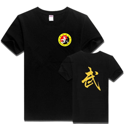 Martial Arts Clothing T-shirt Wing Chun Kung Fu Shirt Short-sleeved Shirt Classic Uniform Kung Fu Cotton Men Shirt