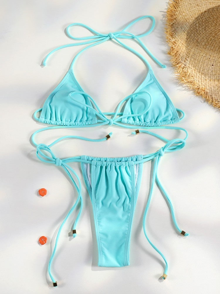 Brown Color Bikinis Bow Swimwear Women'S Summer Swimsuit 2025 Sexy Bikini Set Low Waist Beachwear Push Up Bathing Suits