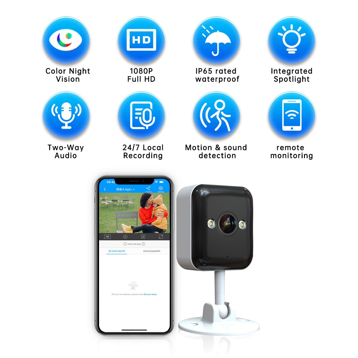 Jooan 1080P Outdoor Wifi IP Camera CCTV Surveillance Camera Waterproof Mini Camera 5 X Zoom Color Night Smart Home Baby Monitor