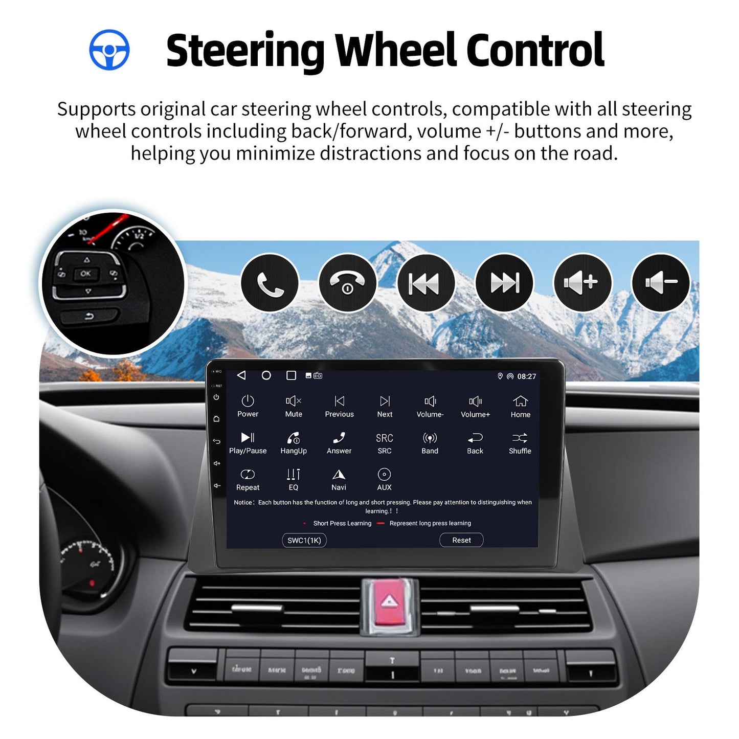 64G 10" Android 14 For 2008-2013 Honda Accord 8 Apple Carplay Car Stereo GPS Navigation WiFi FM Radio Head Unit SWC Bluetooth