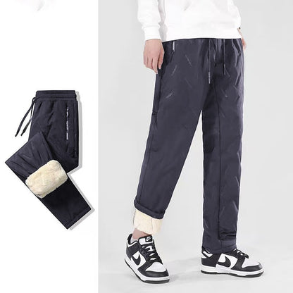 Animal Game Winter Sweatpants Men Plush Thick Fleece Casual Pants Lambswool Thermal Trousers Waterproof Windproof Warm Pants