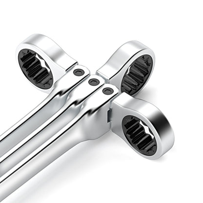 Ratchet Spanner Wrench Set 8-22mm Gear Ring Ratcheting Combination Wrench Kit Metric Flexible Head with Canvas Bag