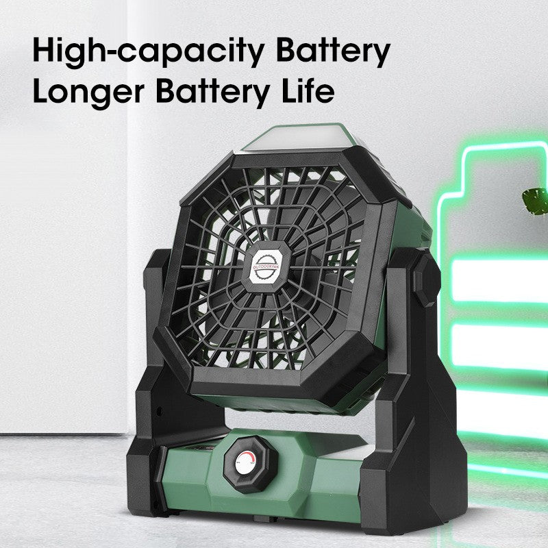 2024 New 7800 mA High-Capacity Portable Fan Rechargeable Desk Camping Fan with LED Light and Hook Outdoor Fan for Tent Car Trip